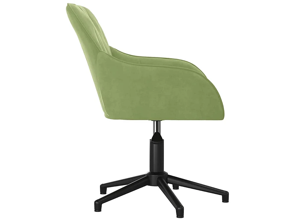 Sedia da Ufficio Girevole Verde Chiaro in Velluto
