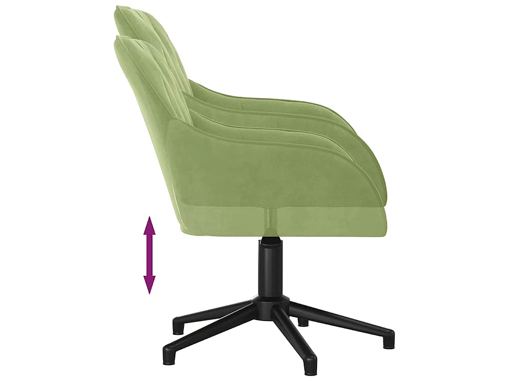 Sedia da Ufficio Girevole Verde Chiaro in Velluto