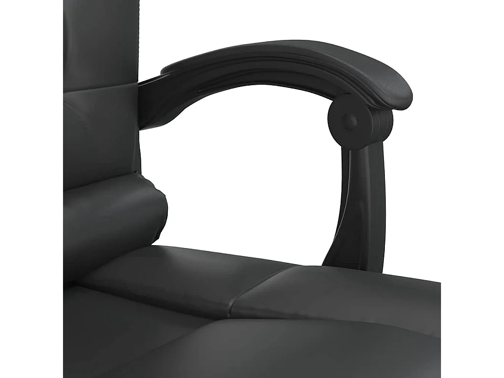 Fauteuil de massage inclinable de bureau Noir Similicuir