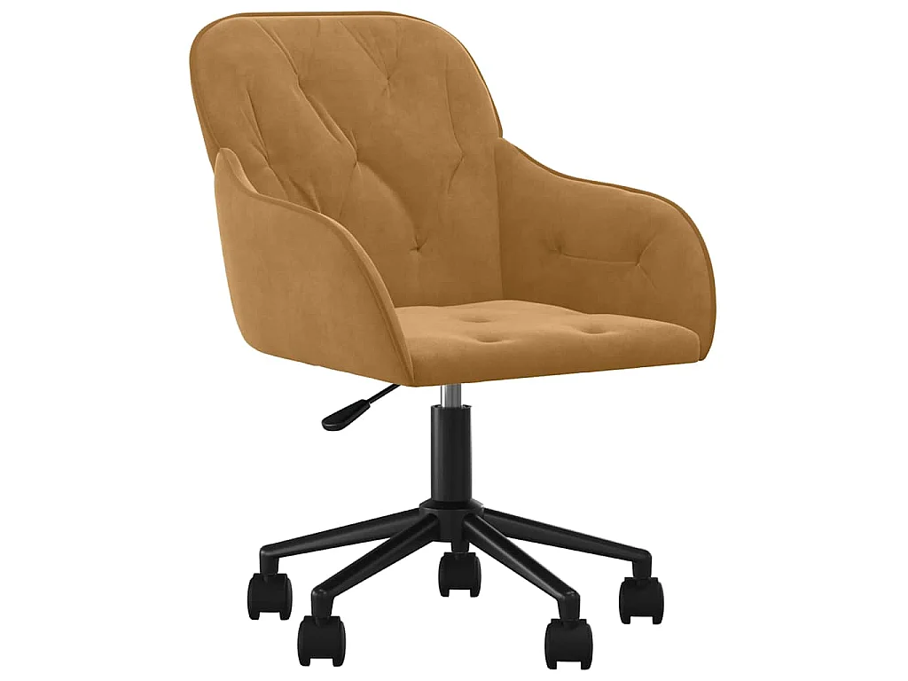 Bürostuhl Drehbar Braun Samt