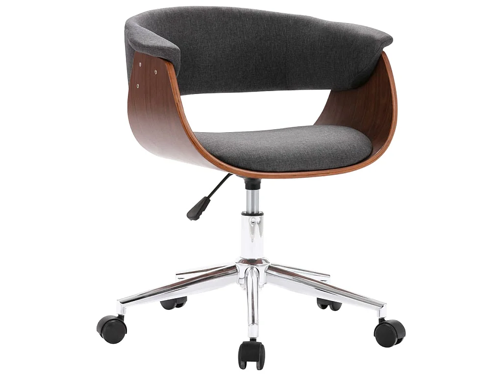 Chaise pivotante de bureau Gris Bois courbé et tissu