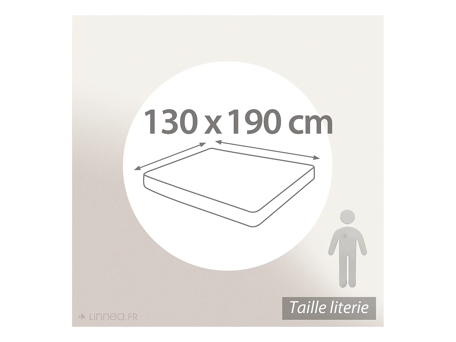 Alèse plate 130x190 cm ACHUA molleton coton 400 g/m2 matelas 15cm à 23cm