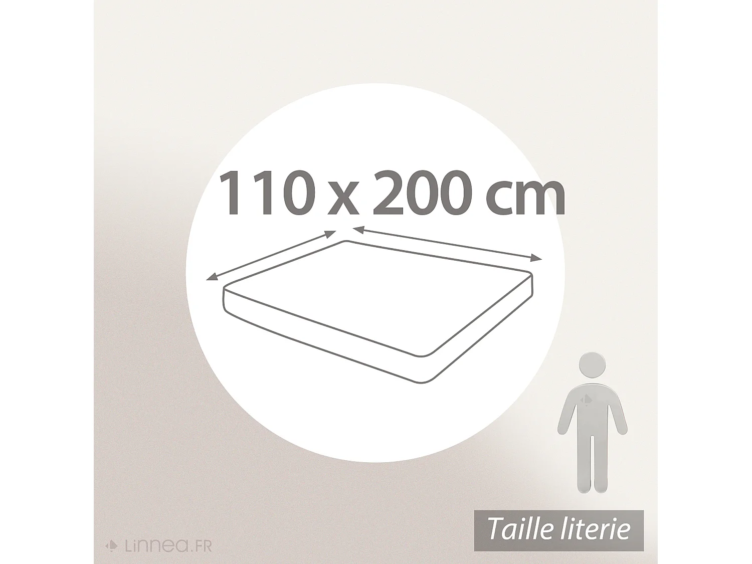 Protège matelas 110x200 cm bonnet 40 cm ACHUA molleton coton 400 g/m²