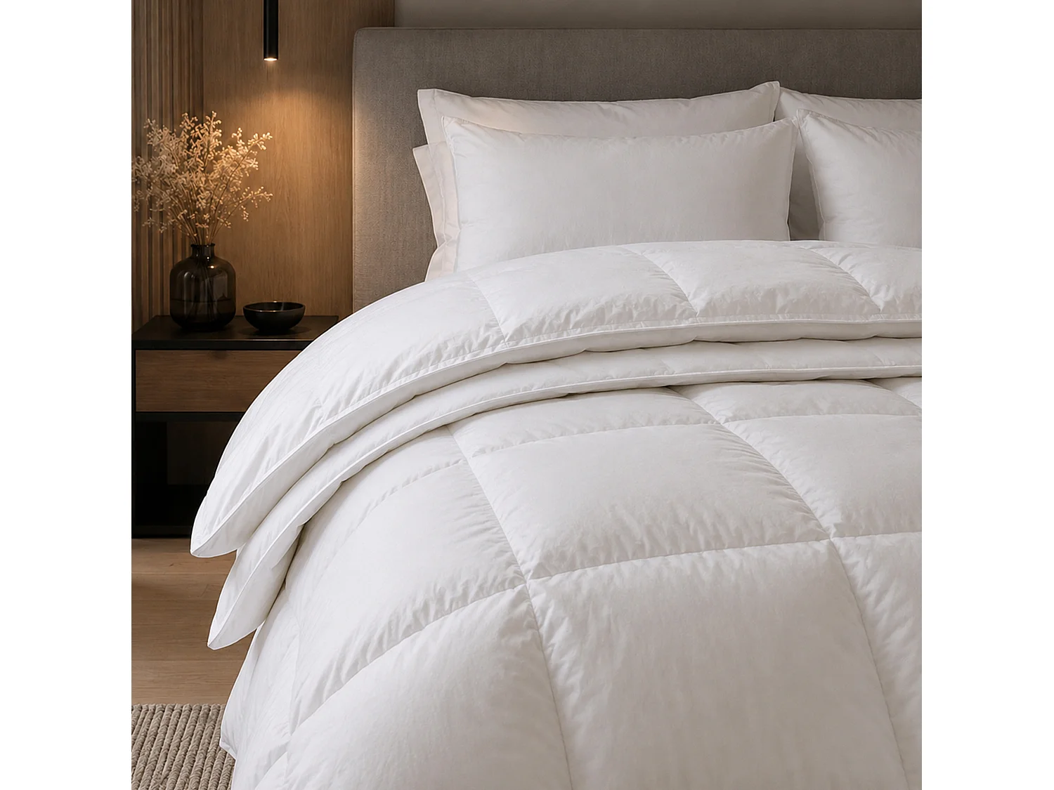 Couette 300x300 cm 4 saisons FINLANDE garnissage naturel duvet de canard 180+300 = 480 g/m2