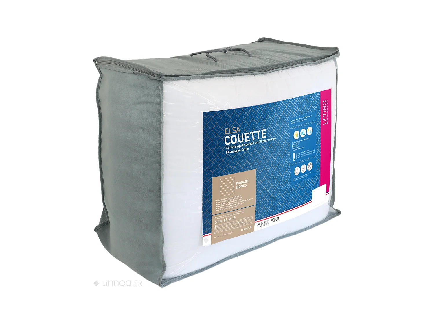 Couette 280x240 cm hiver ELSA garnissage fibre polyester 400 g/m2