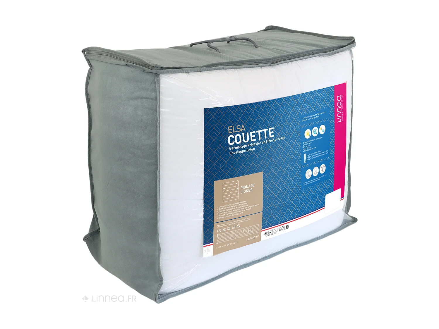 Couette 280x240 cm hiver ELSA garnissage fibre polyester 400 g/m2