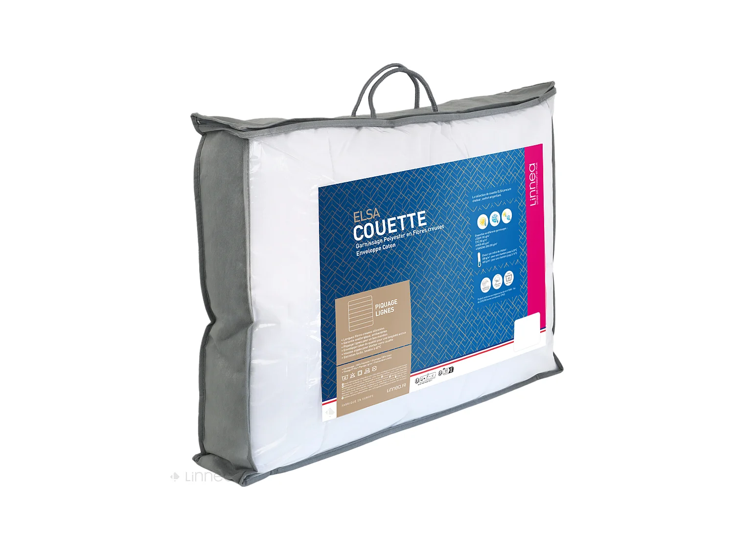 Couette 140x200 cm été ELSA garnissage fibre polyester 200 g/m2