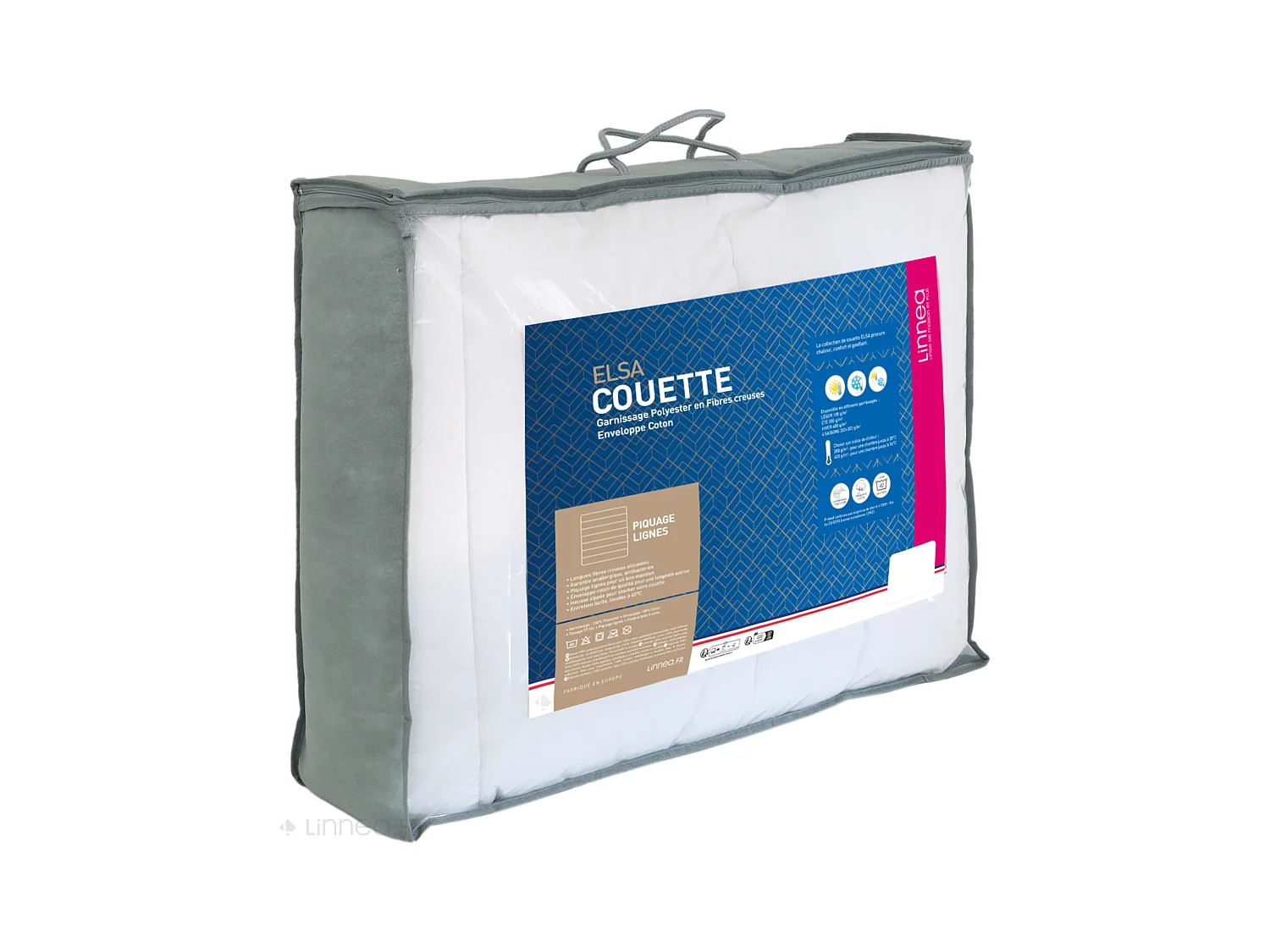 Couette 140x200 cm hiver ELSA garnissage fibre polyester 400 g/m2