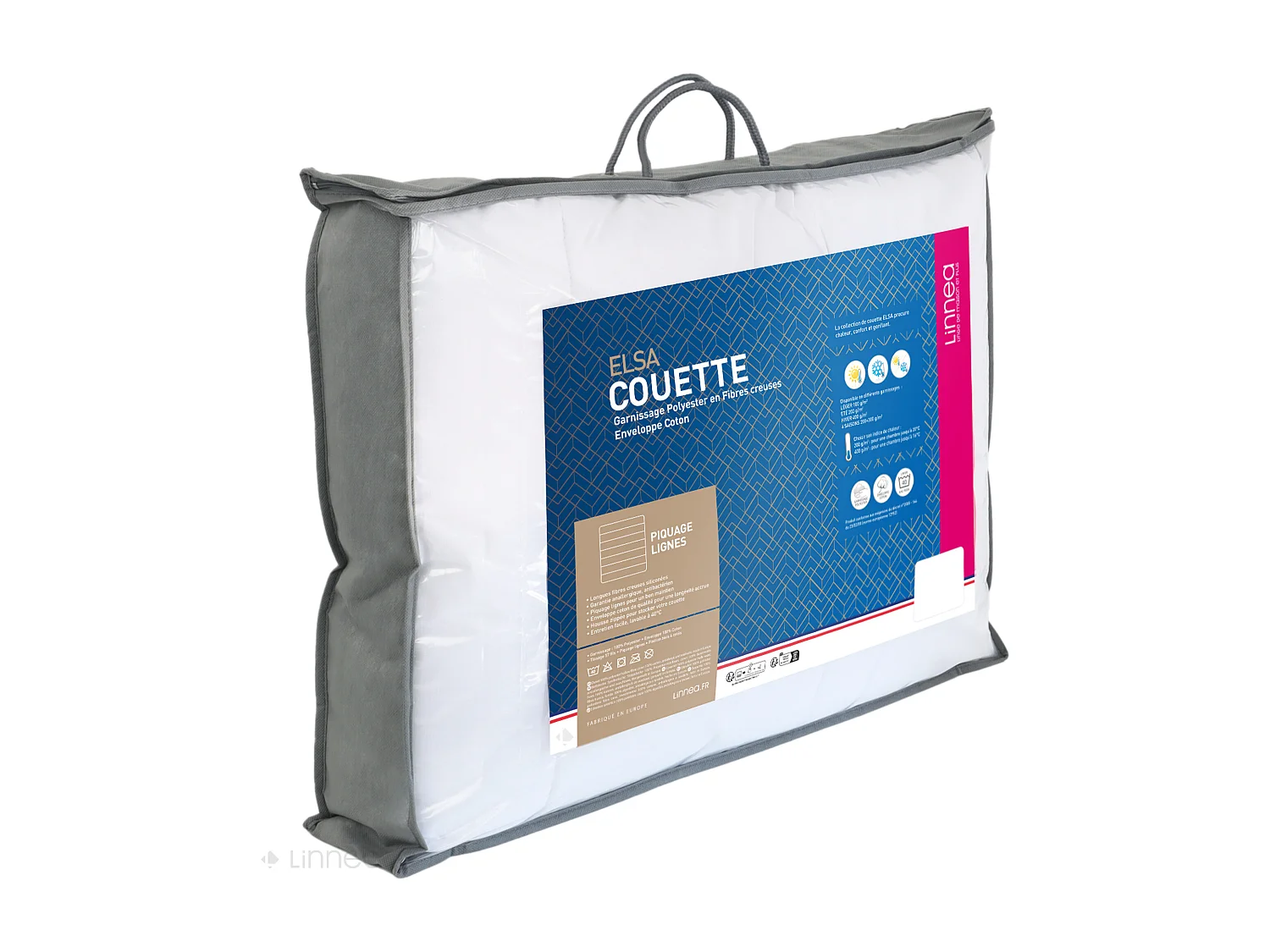 Couette 200x200 cm été ELSA garnissage fibre polyester 200 g/m2