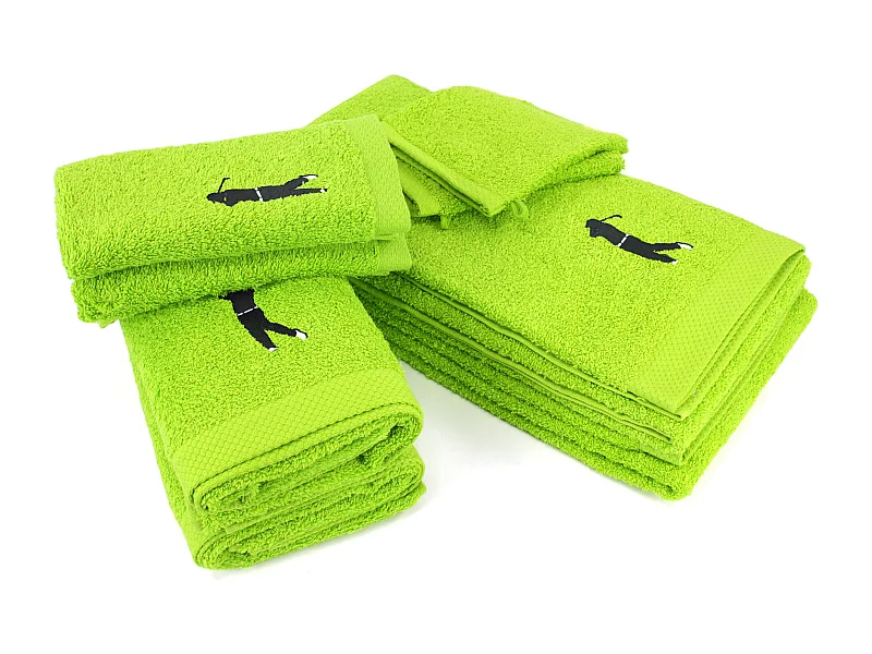 Parure de bain 8 pièces coton 550 g/m2 PURE GOLF Vert Pistache
