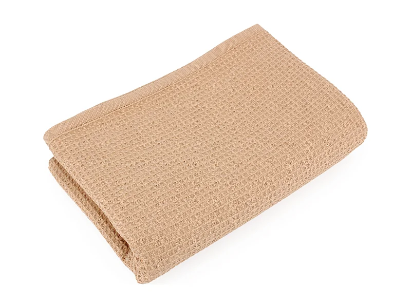 Serviette de toilette 50x100 cm nid d'abeille PURE WAFFLE 300 g/m² beige