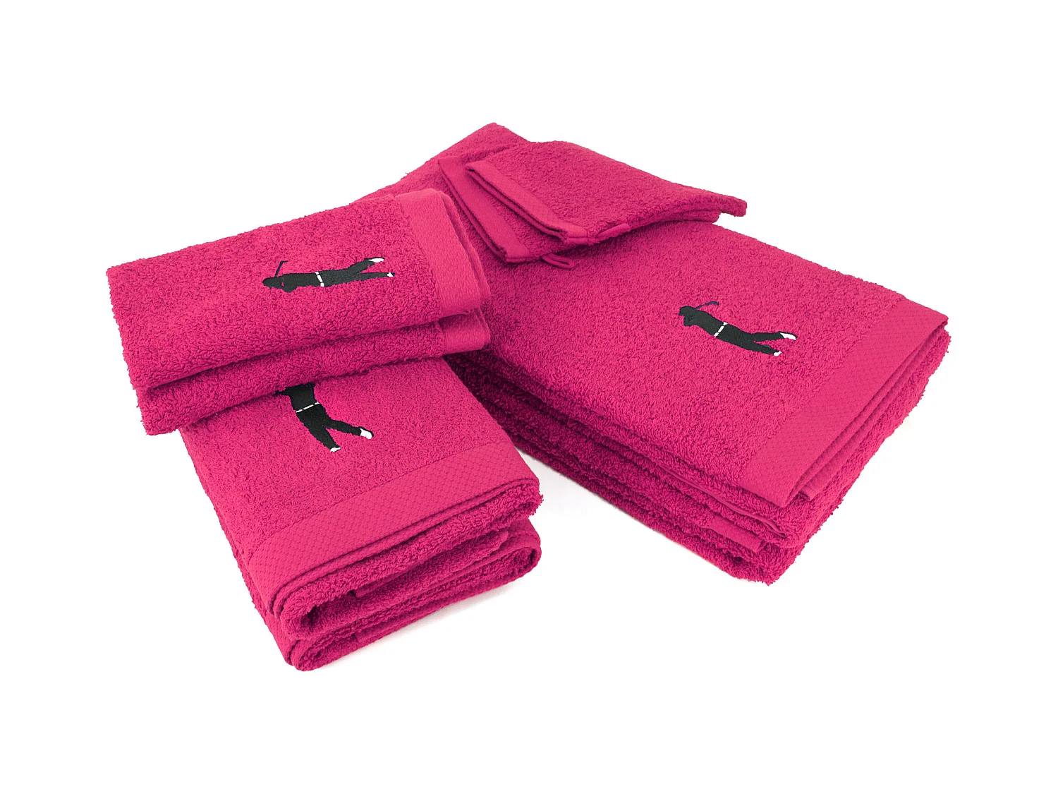 Parure de bain 8 pièces coton 550 g/m2 PURE GOLF Rose Fuchsia