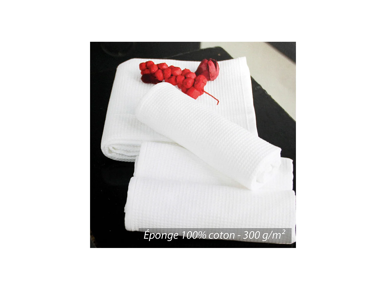 Serviette de toilette 50x100 cm nid d'abeille PURE WAFFLE 300 g/m² anthracite