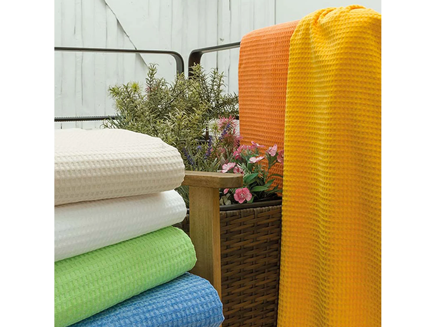 Serviette de toilette 50x100 cm nid d'abeille PURE WAFFLE 300 g/m² orange butane
