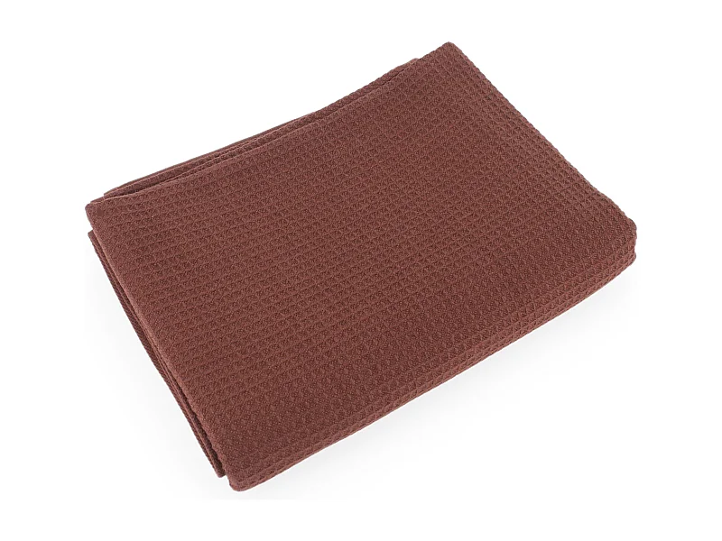 Serviette de toilette 50x100 cm nid d'abeille PURE WAFFLE 300 g/m² marron
