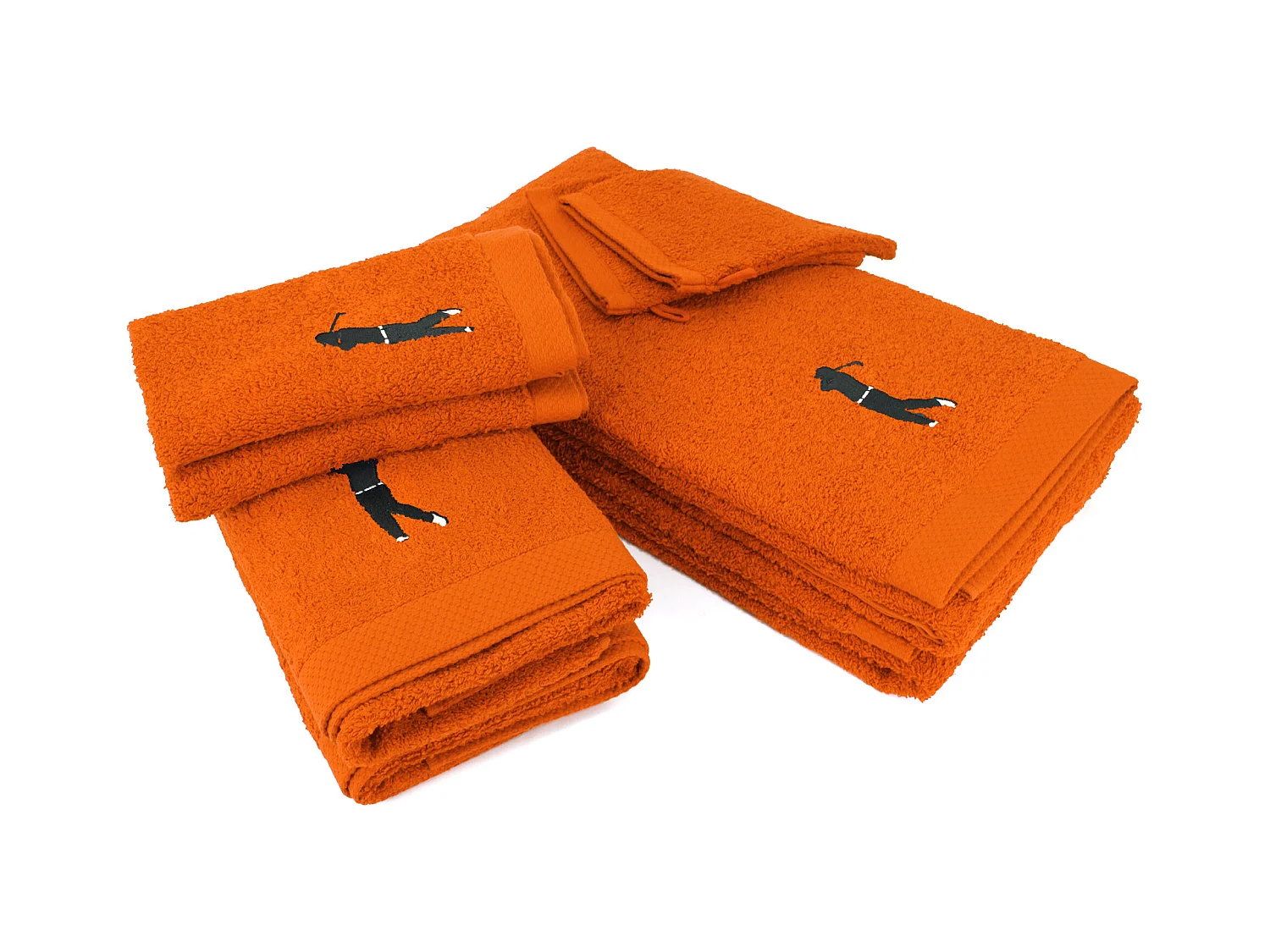 Parure de bain 8 pièces coton 550 g/m2 PURE GOLF Orange Butane