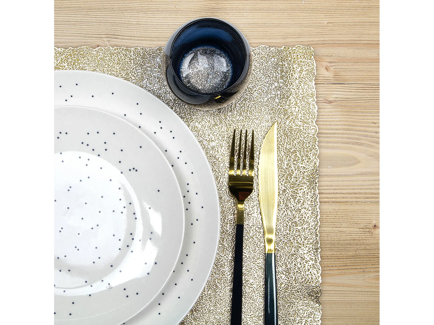 Lot de 2 sets de table IRISÉ Or