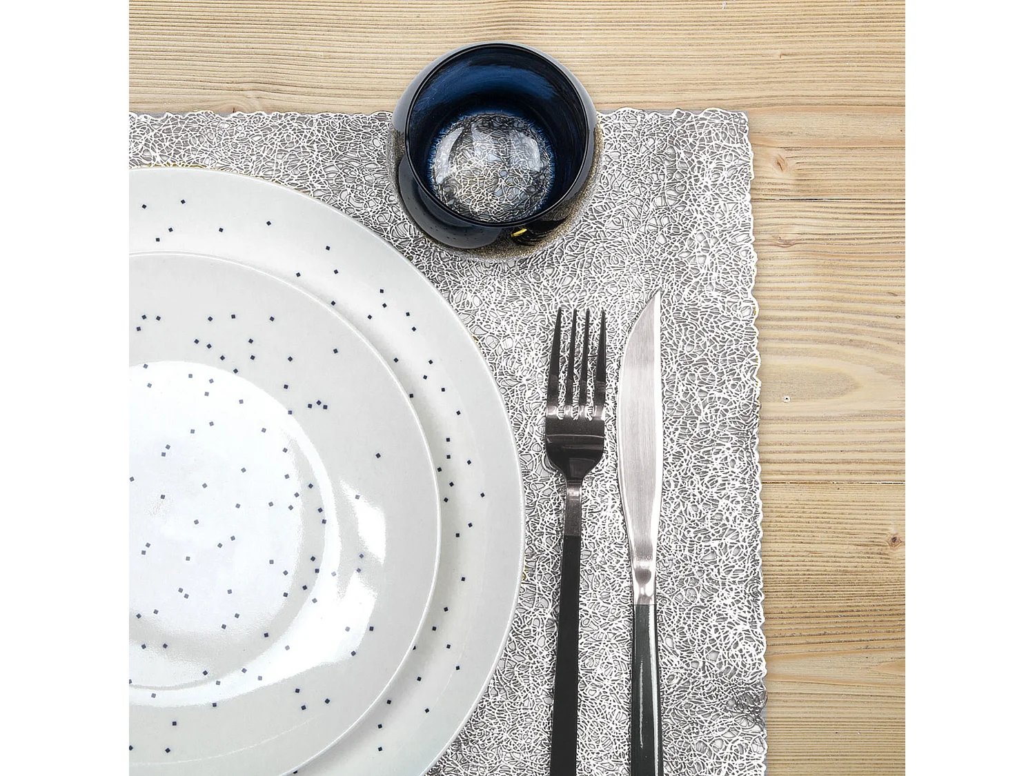 Lot de 2 sets de table IRISÉ Argent