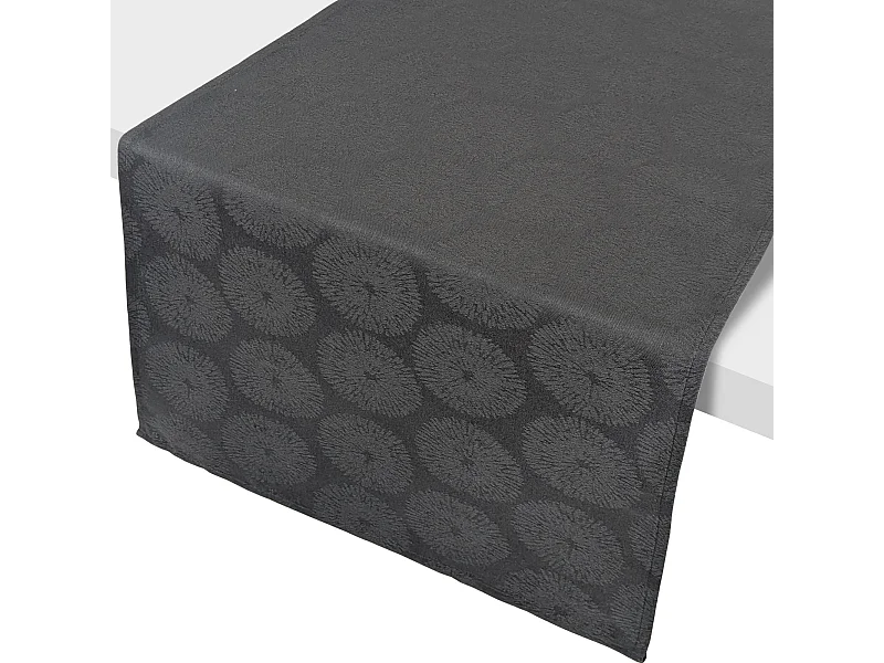 Chemin de table 45x150 cm HÉLIOS Anthracite coton + enduction acrylique