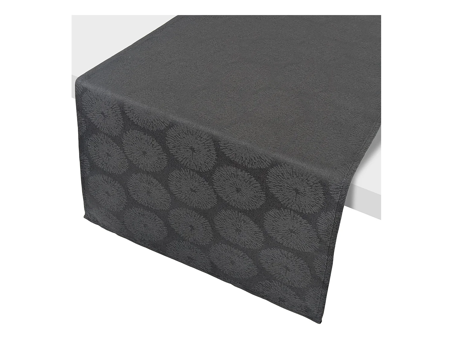 Chemin de table 45x150 cm HÉLIOS Anthracite coton + enduction acrylique
