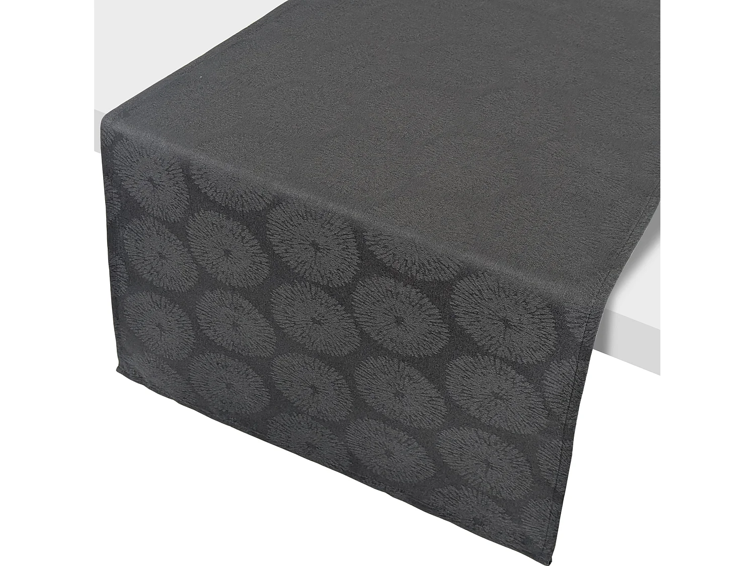 Chemin de table 45x150 cm HÉLIOS Anthracite coton + enduction acrylique