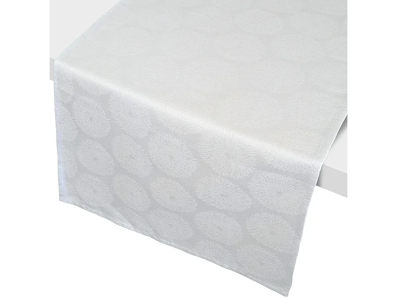 Chemin de table 45x150 cm HÉLIOS Blanc coton + enduction acrylique