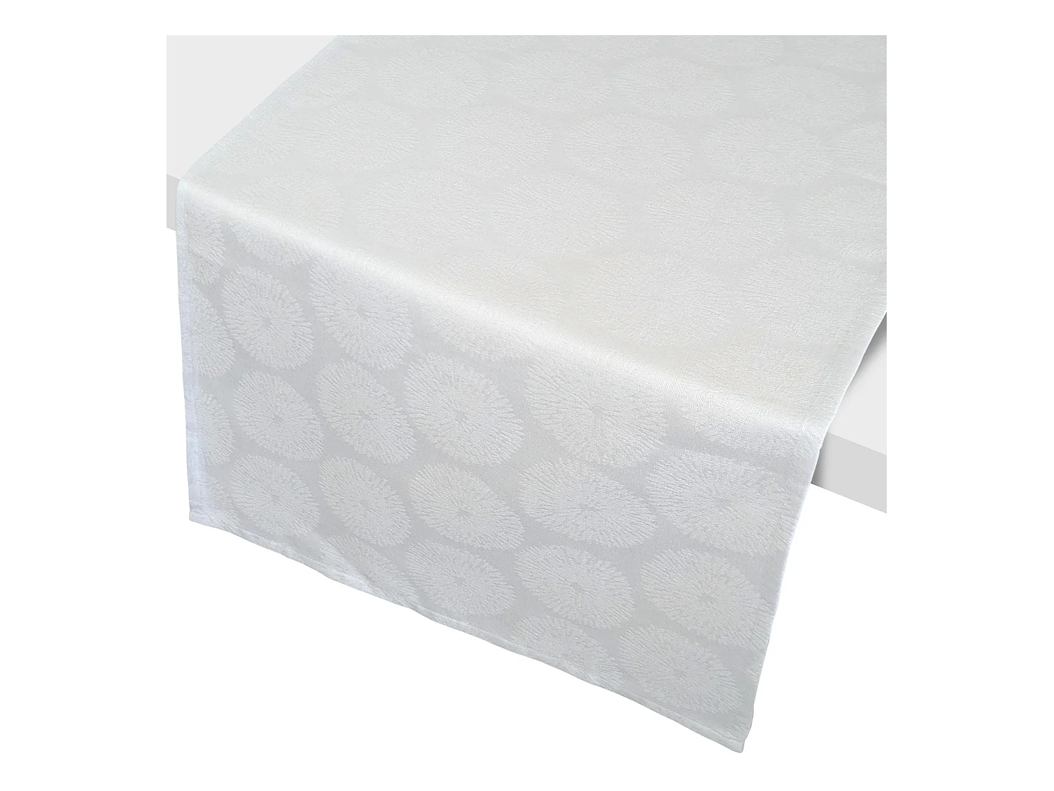 Chemin de table 45x150 cm HÉLIOS Blanc coton + enduction acrylique