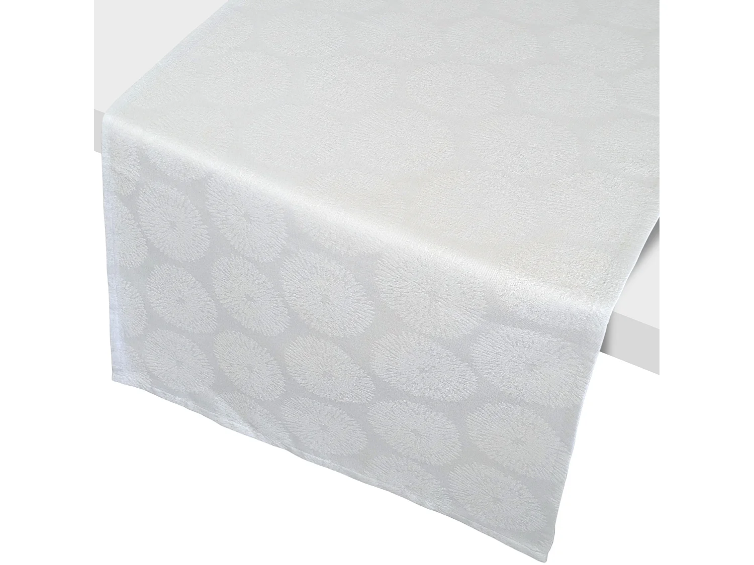 Chemin de table 45x150 cm HÉLIOS Blanc coton + enduction acrylique