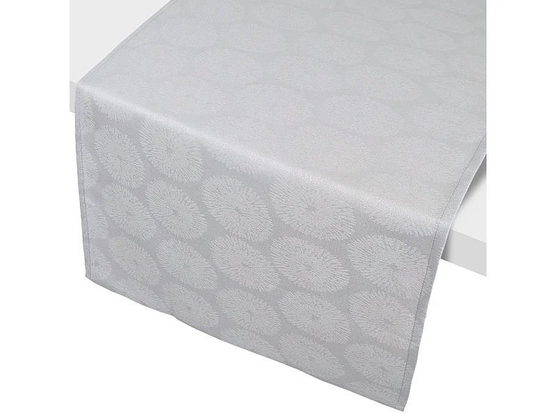 Chemin de table 45x150 cm HÉLIOS Perle coton + enduction acrylique