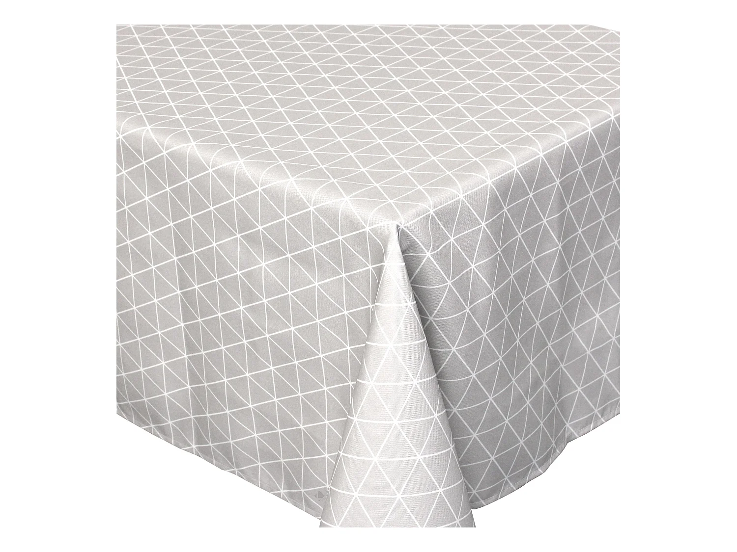 Nappe carrée 170x170 cm imprimée 100% polyester PACO géométrique gris Argent