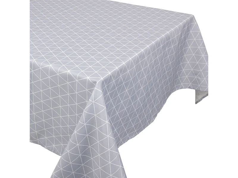 Nappe carrée 170x170 cm imprimée 100% polyester PACO géométrique bleu nuage