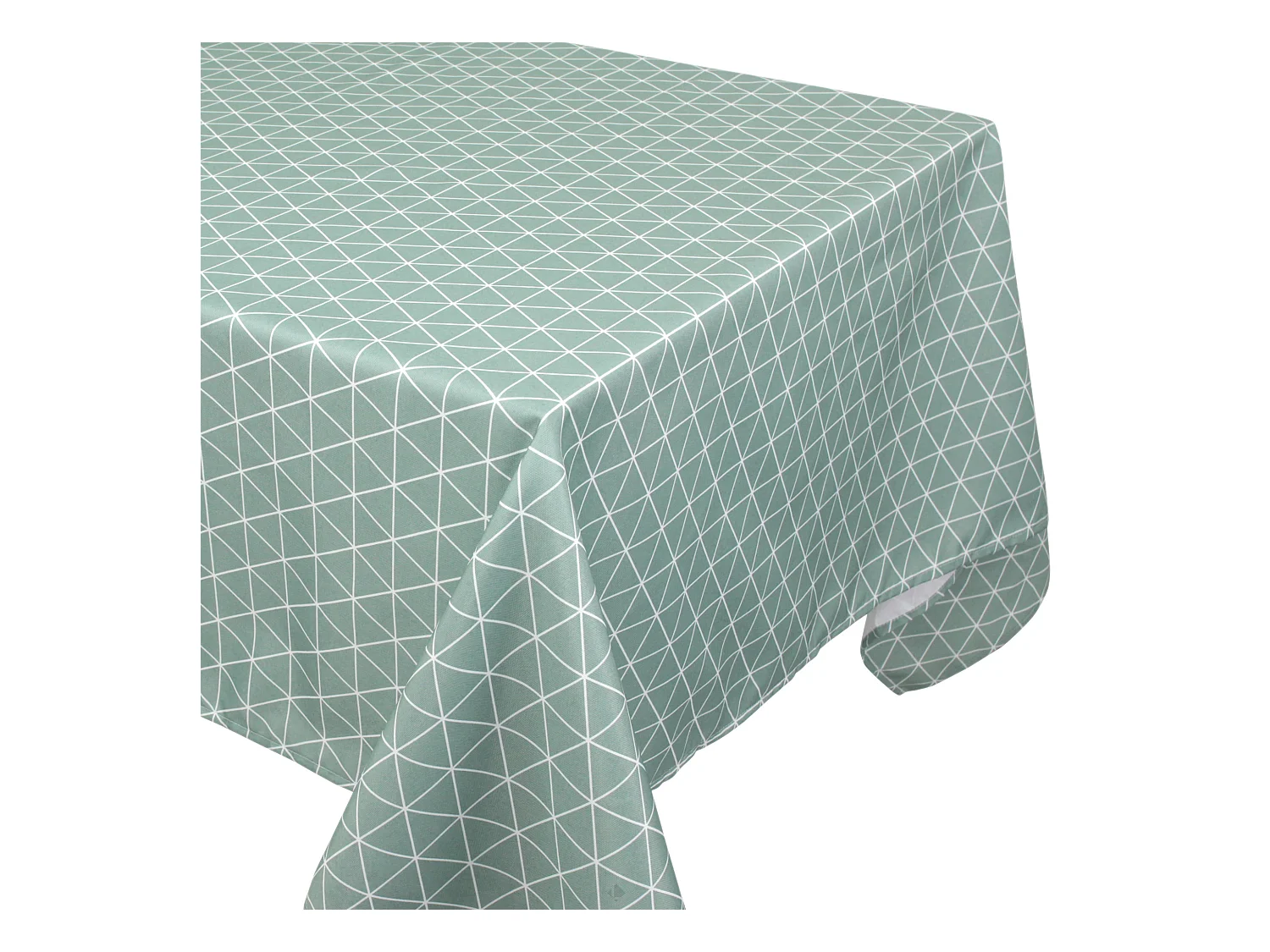 Nappe carrée 170x170 cm imprimée 100% polyester PACO géométrique vert thym