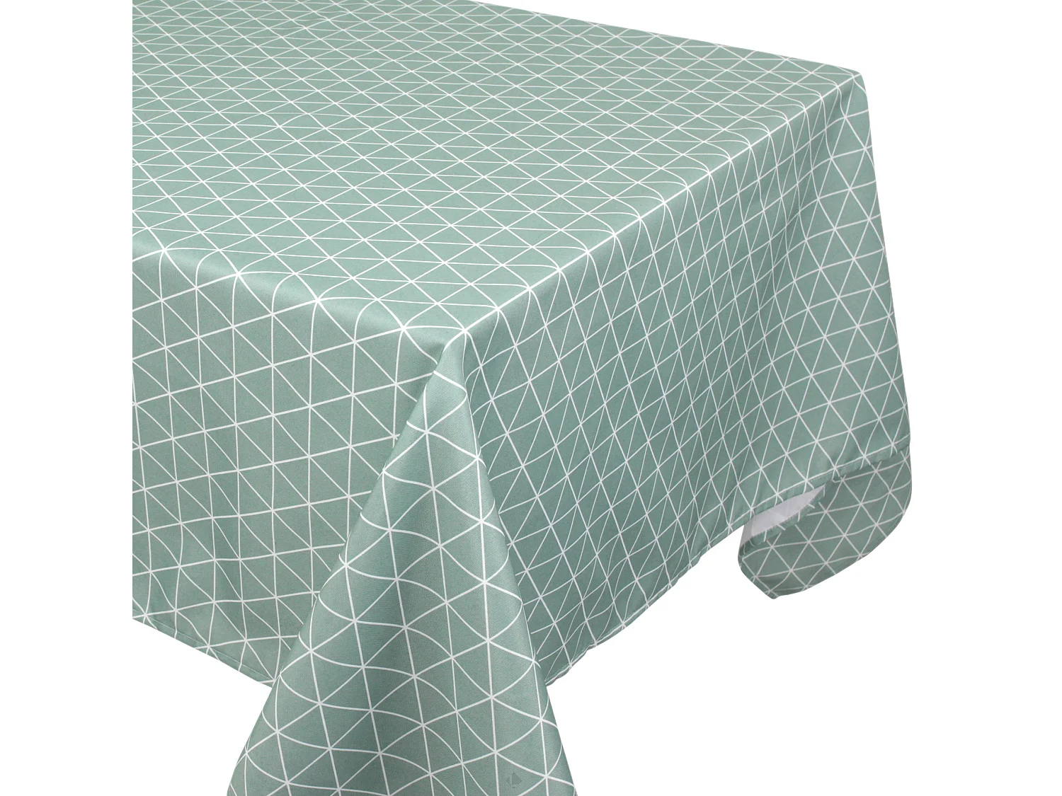 Nappe carrée 170x170 cm imprimée 100% polyester PACO géométrique vert thym