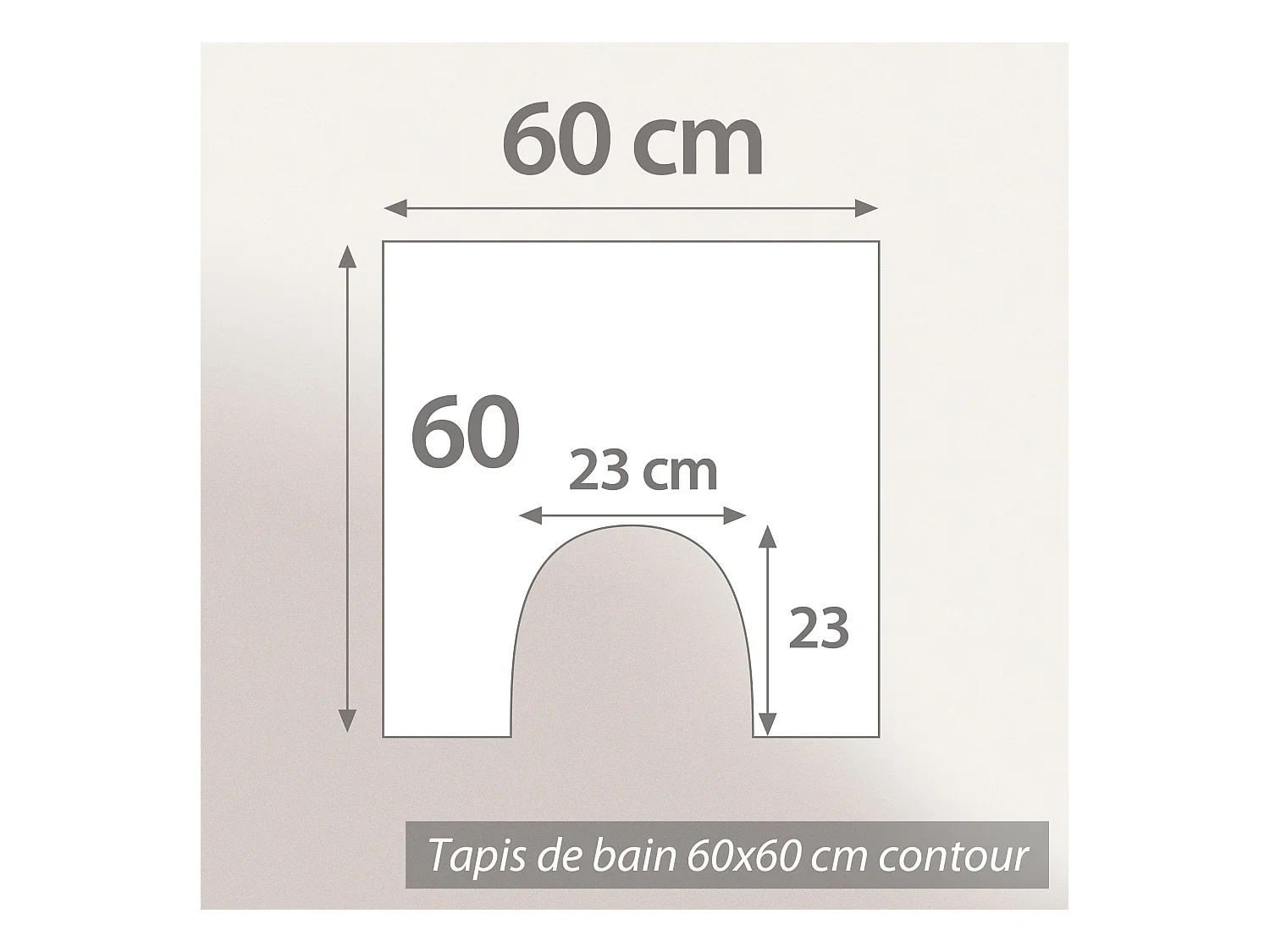 Tapis de bain contour WC et lavabo 60x60 cm FLAIR Blanc 1500 g/m2