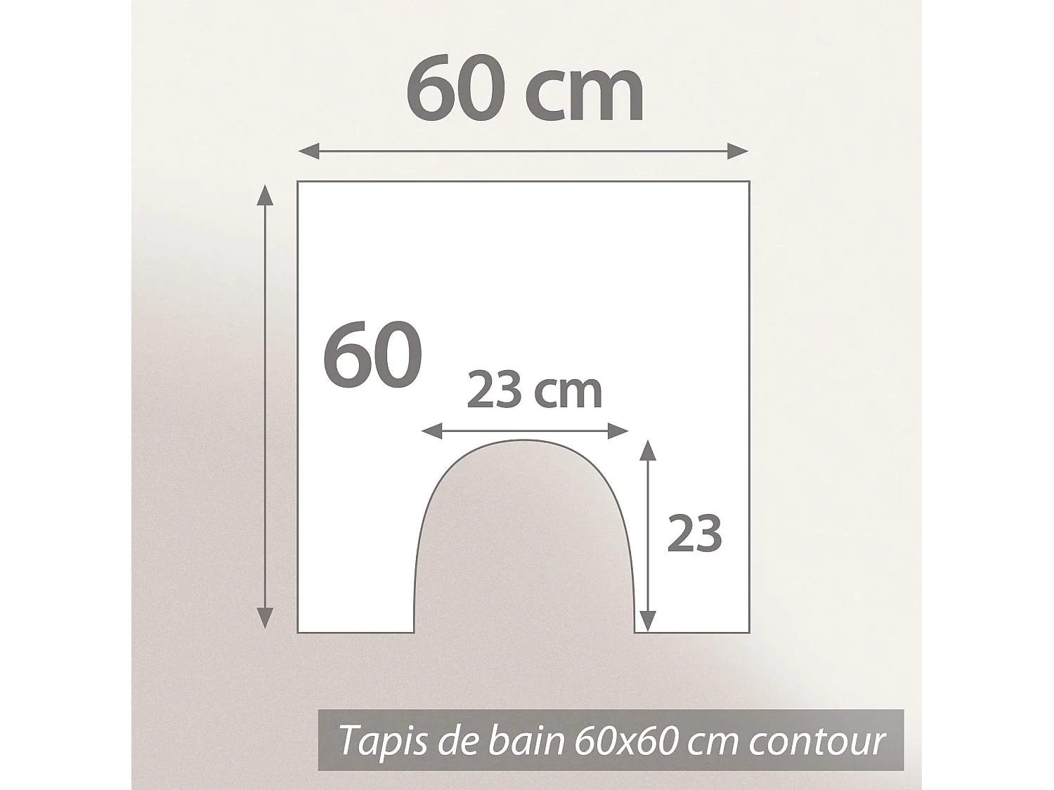 Tapis de bain contour WC et lavabo 60x60 cm FLAIR Blanc 1500 g/m2