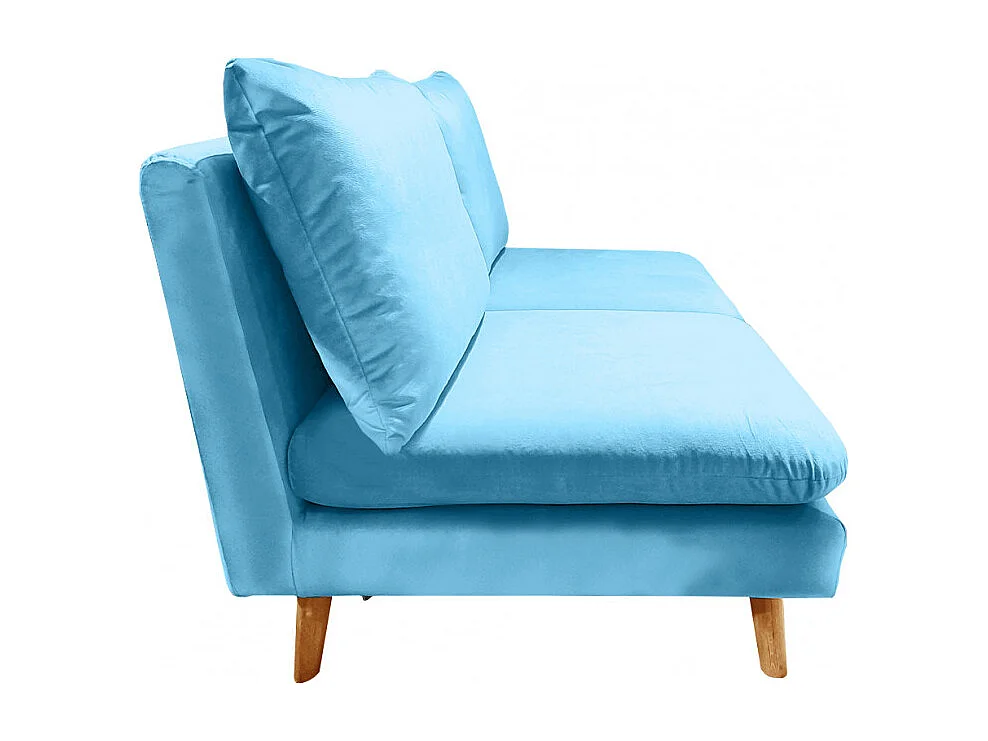 Chauffeuse 2 places pour canapé modulable en velours bleu - LASSIE