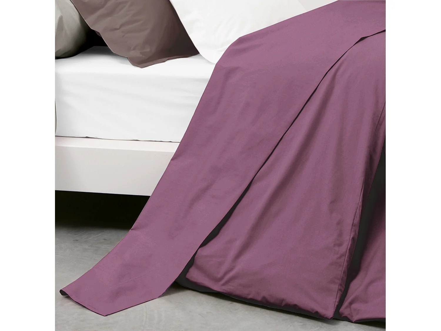 Drap plat uni 180x290 cm coton ALTO Raisin