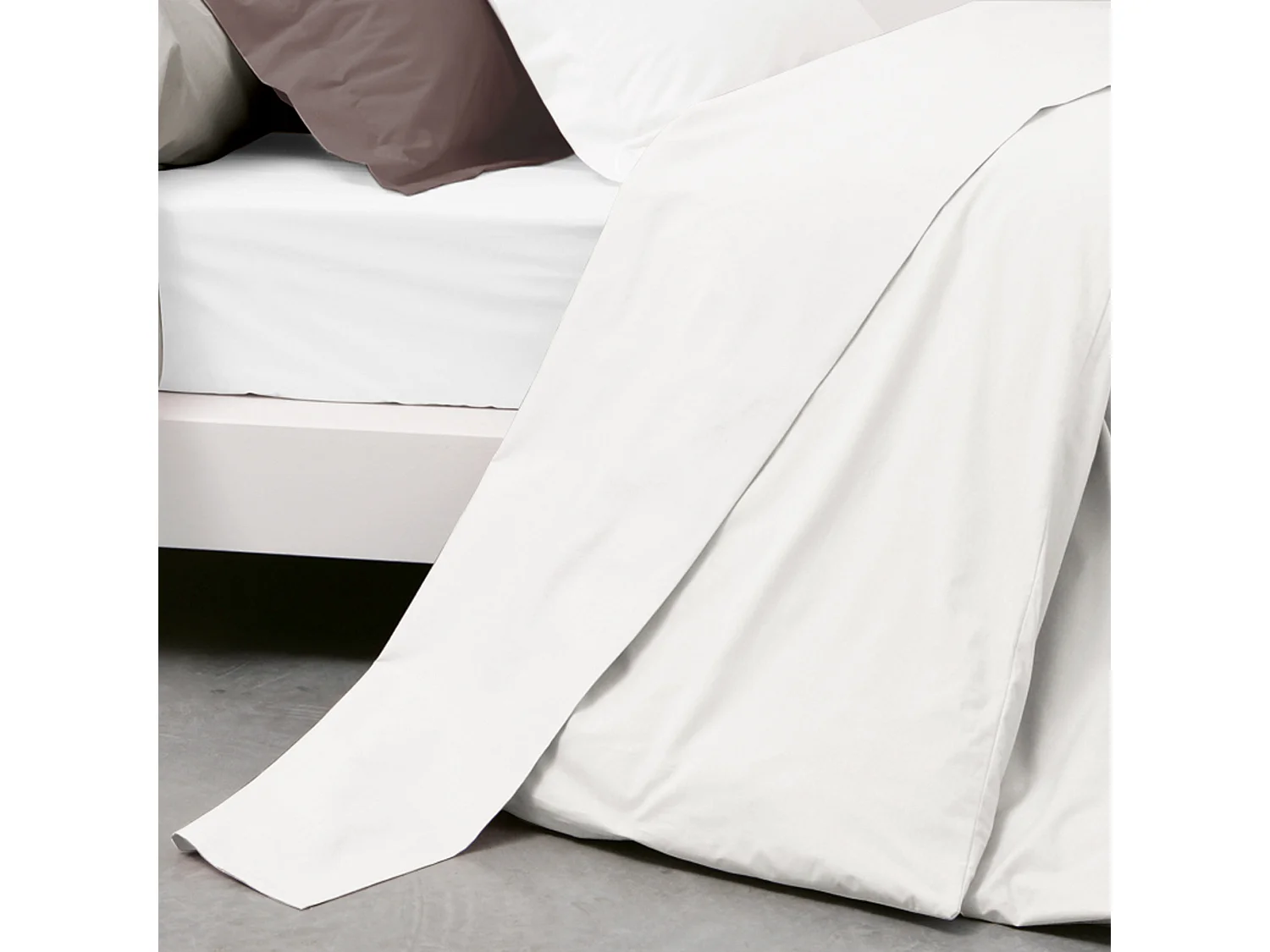 Drap plat uni 240x310 cm coton ALTO Blanc