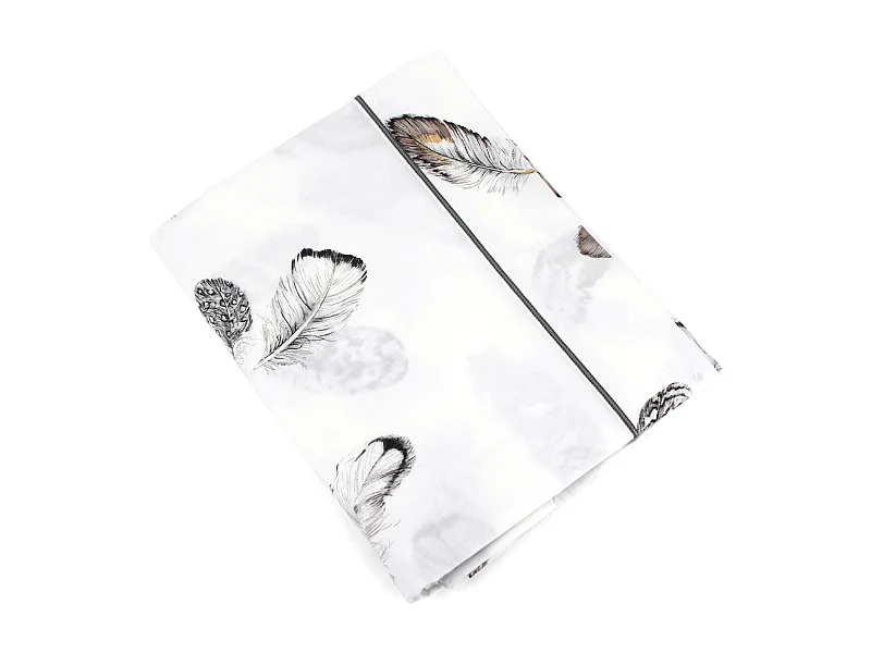 Drap plat 240x310 cm Percale pur coton PLUMES