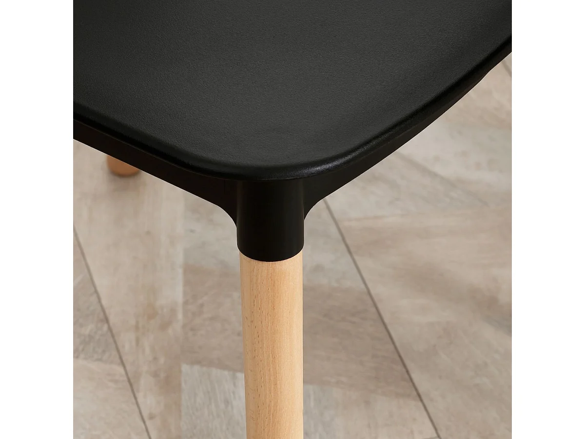 Conjunto de 4 sillas de comedor Sagitario hasta 120 kg estilo nórdico negro