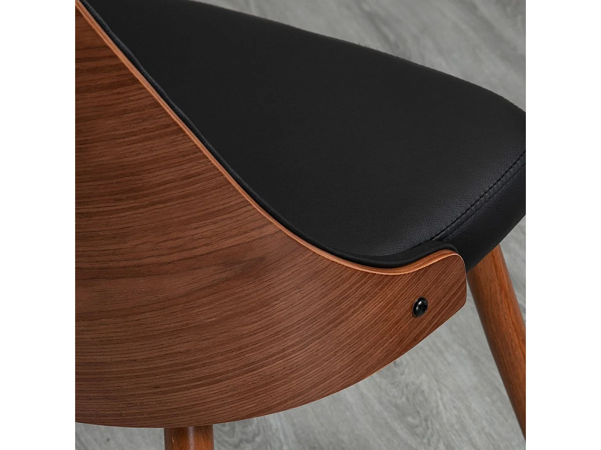 Pack de 2 sillas de comedor Mel Homcom cuero sintético negro