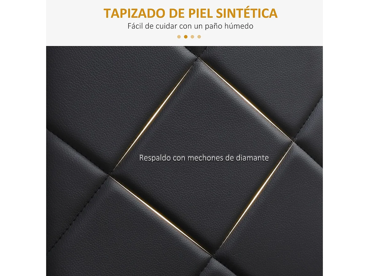 Pack de 4 sillas Satai Homcom tapizado negro 97x41x50 cm