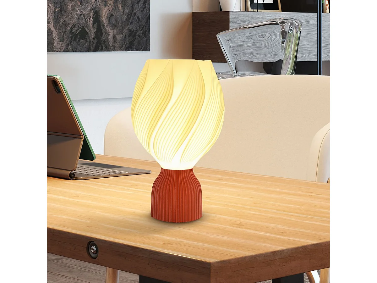 Lámpara de sobremesa Antorcha Homcom 25W luz LED 3000K blanco Ø16,5x28 cm