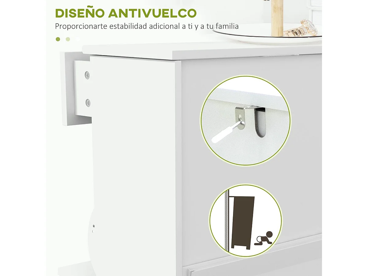 Zapatero Nussa Homcom 2 puertas + cajón 8 pares blanco 98,5x60x23,5 cm