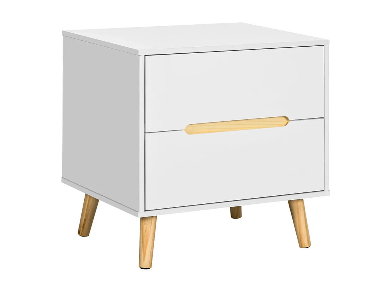 Mesita de noche Poppy Homcom 2 cajones blanco 50,5x50x40 cm