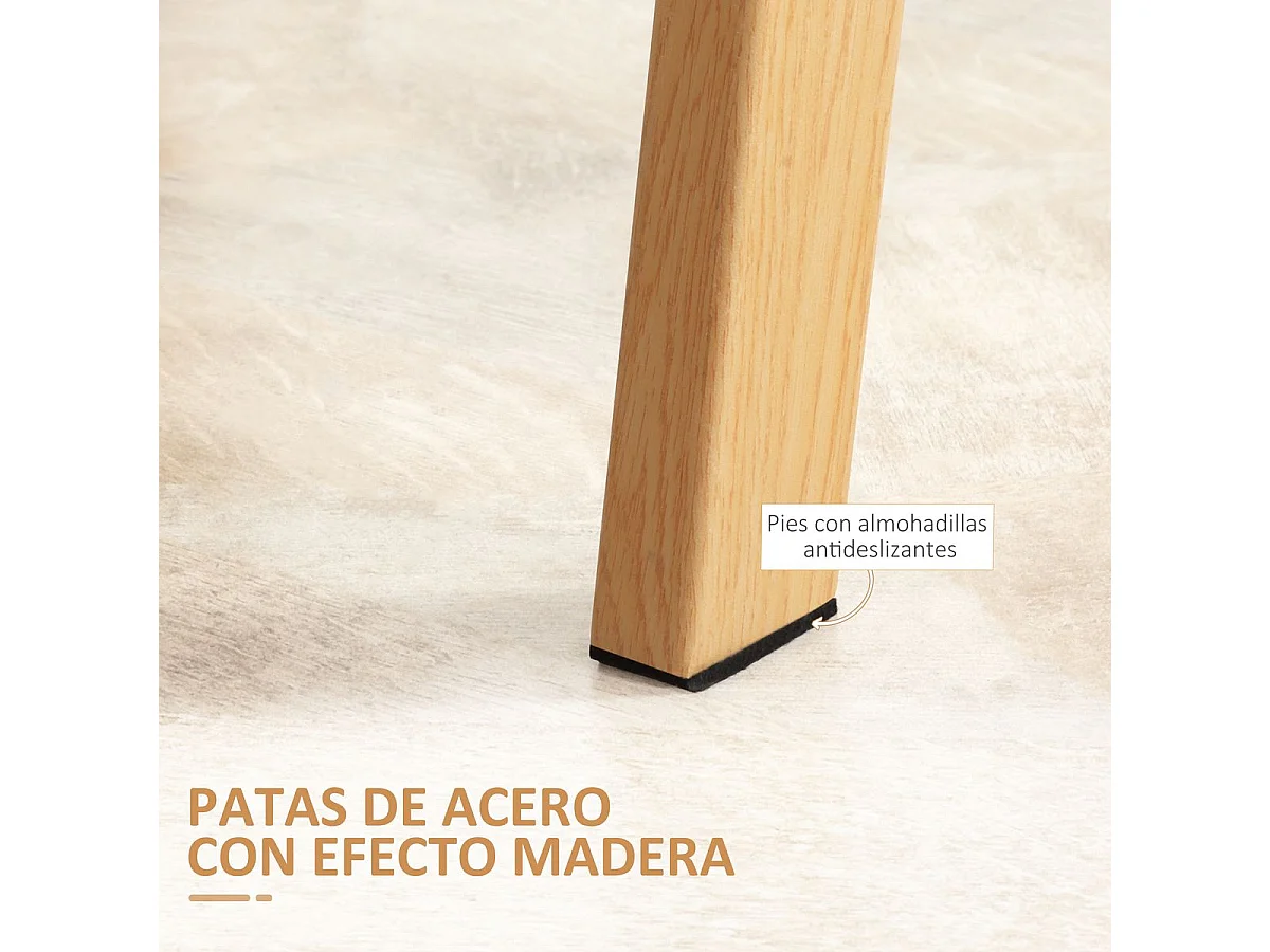 Mesa de comedor Malena Homcom rectangular tapa cristal 76x120x60 cm