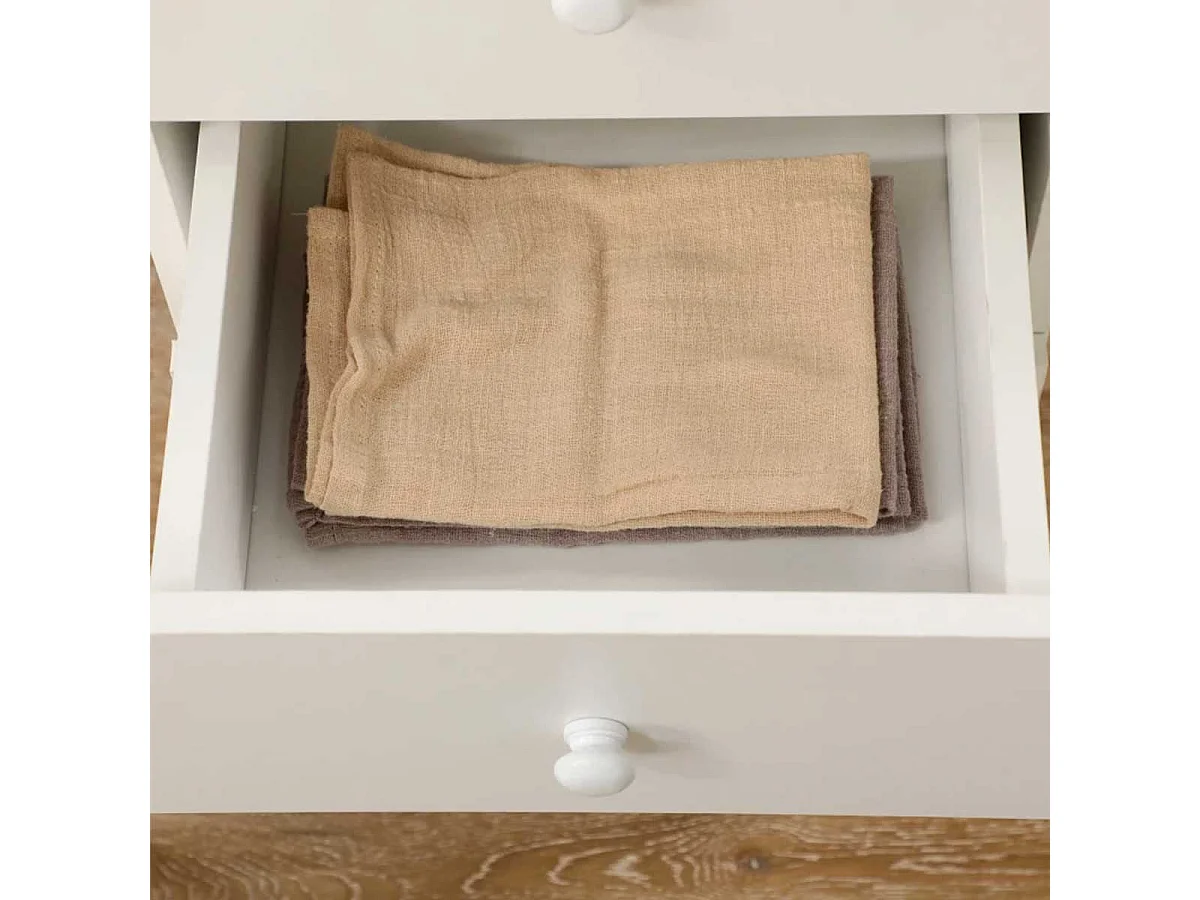 Mesa de comedor Oke Homcom plegable 2 cajones + 1 armario + ruedas blanco 75x35-120x80 cm