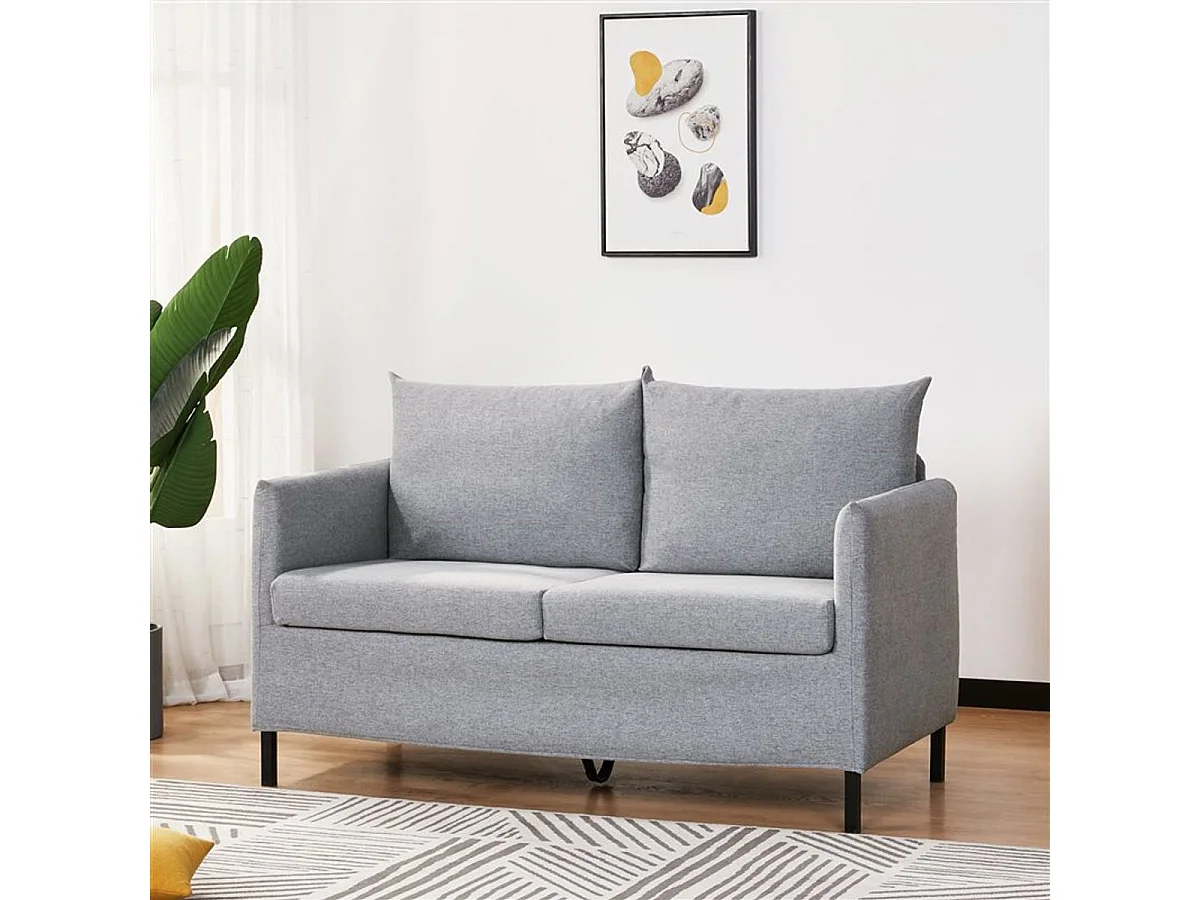 Sofá Homcom 2 plazas gris 76,5x130x67 cm