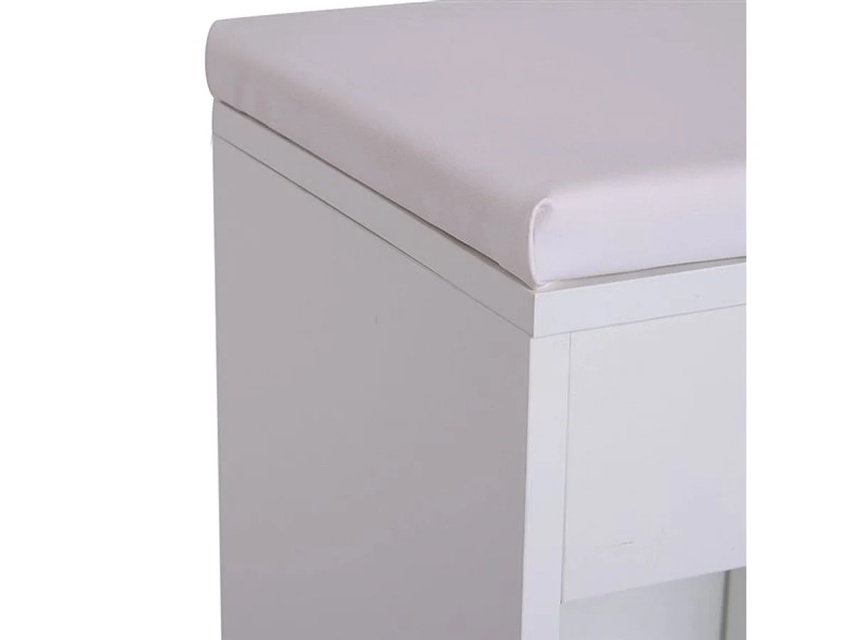 Banco zapatero 3 estantes madera blanco 47x80x30 cm