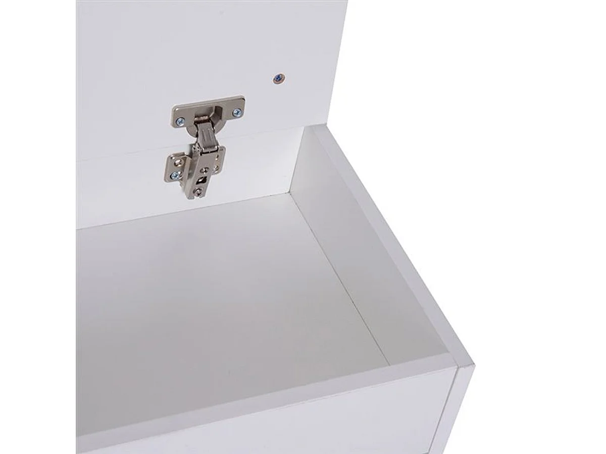 Banco zapatero 3 estantes madera blanco 47x80x30 cm